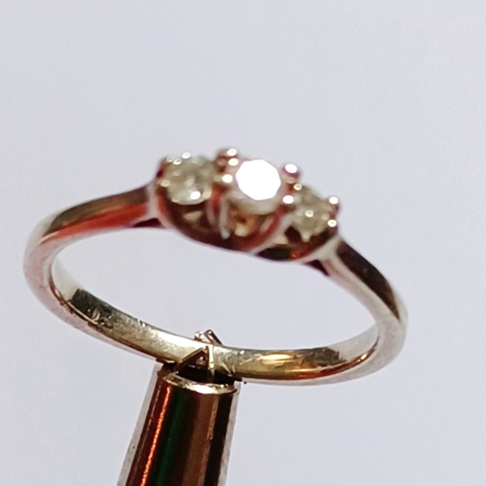 1-5 CTW Diamond 3-Stone Past Present Future 925 Sterling Silver Ring Size 5